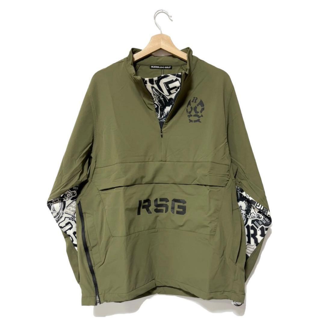 新品 ラッセルノ ゴルフ ハーフジップ プルオーバー ブルゾン カーキ L 5