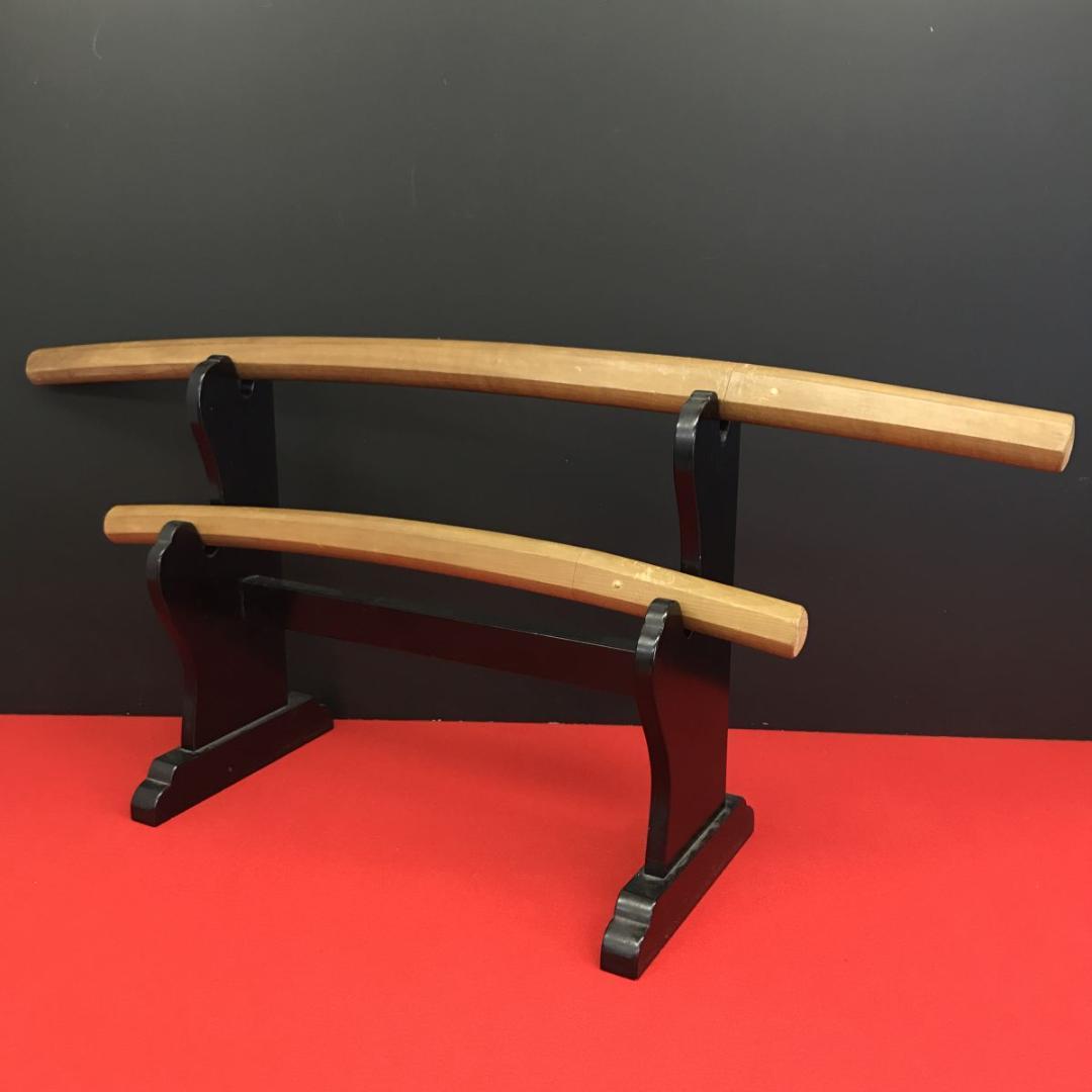 模造刀 白鞘 刀 脇差 セット　全長100cm/68cm　刀装具 拵え