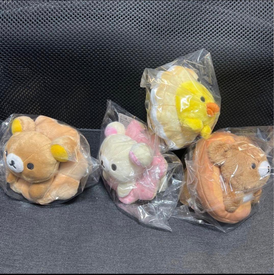 リラックマ×ミスタードーナツ　ぶらさげぬいぐるみ 　4点セット