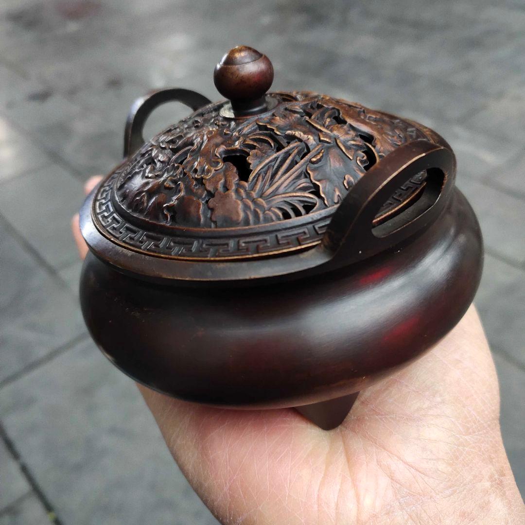 銅製 香炉 宣徳炉 檀香炉 線香炉 挿し香炉 仏具 香道具 工芸品 置物