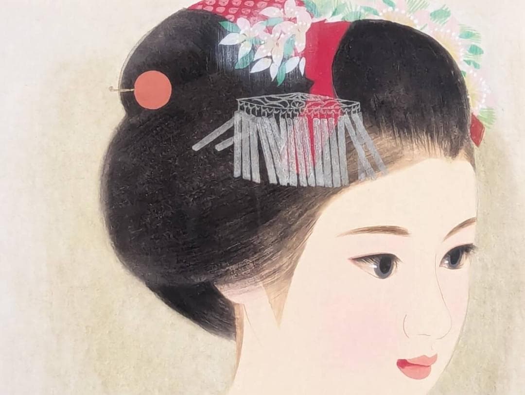 【真作】絵画　清水達三　日本画4号　舞妓　格式高い美人画　代表作　W30