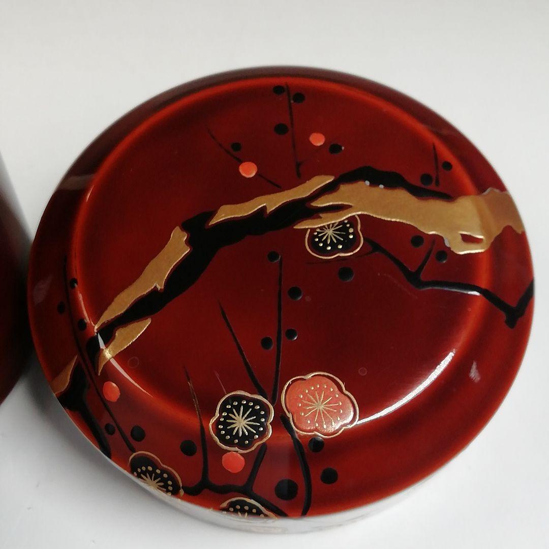 Ｗ７９　棗　『紅梅』『雪吹棗』『田中一康 作』　共箱　茶道具