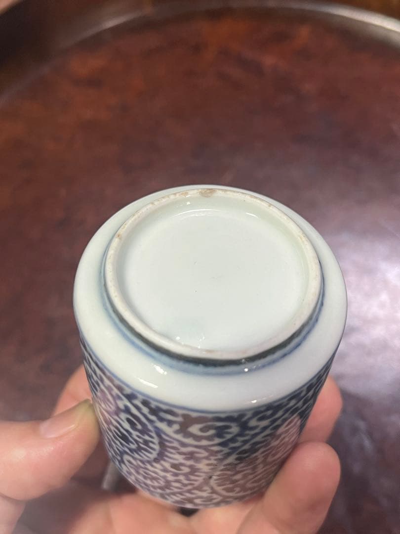 古伊万里　覗き猪口　のぞき猪口　蛸唐草　唐草　酒器　民藝　民芸　唐草　柿右衛門