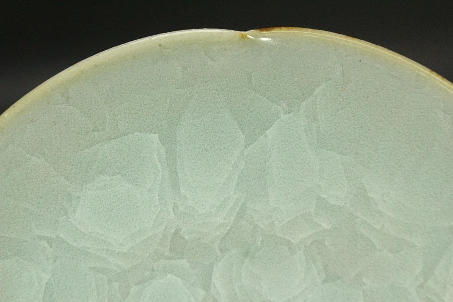 青磁 銘々皿 5枚セット 亀甲貫 在銘 作家物 共箱 未使用 742