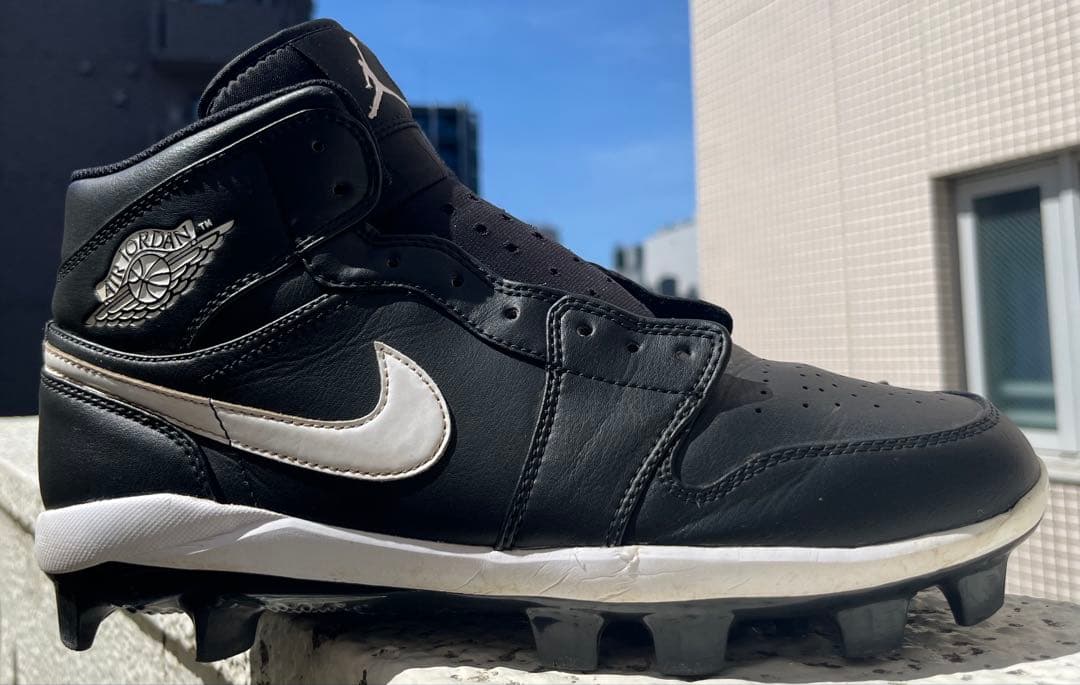 【日本未発売】Nike エアジョーダン1 スパイクシューズ ブラック【27cm】