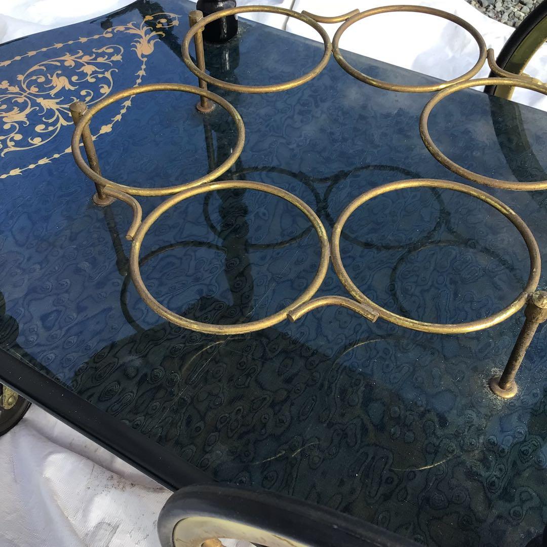 イタリア製 象嵌細工 キッチンワゴン キャスター付 キッチン収納　カート