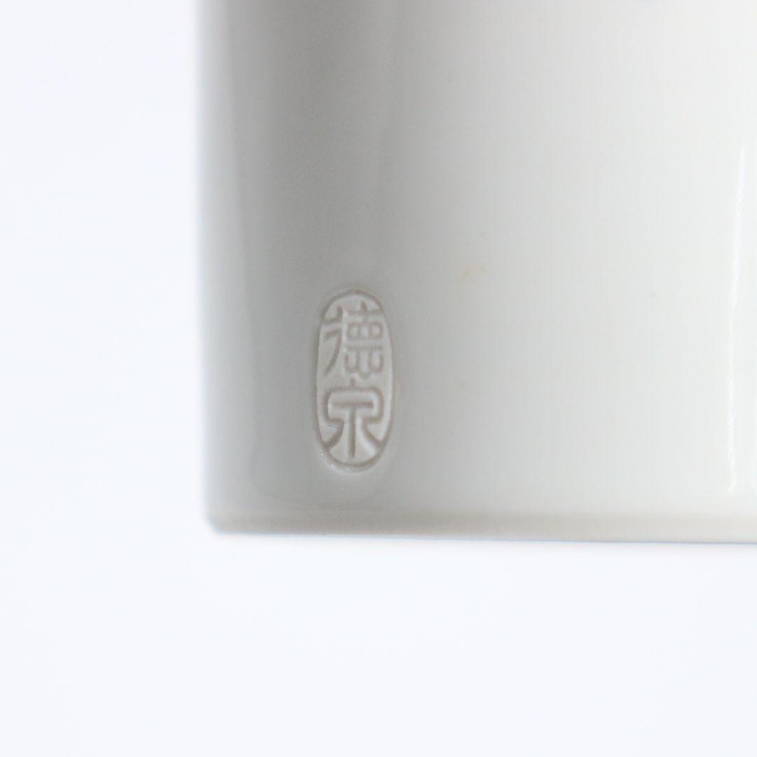 西村徳泉造 染付竹ノ絵蓋置 共箱共布 茶道具　AT110　1F28