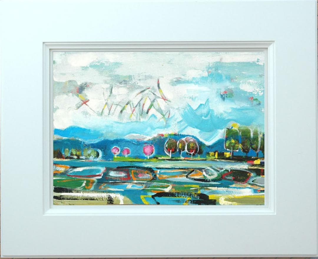 油絵 菅家令子 絵 絵画 インテリア uF6-063003 風景 日本の田園風景
