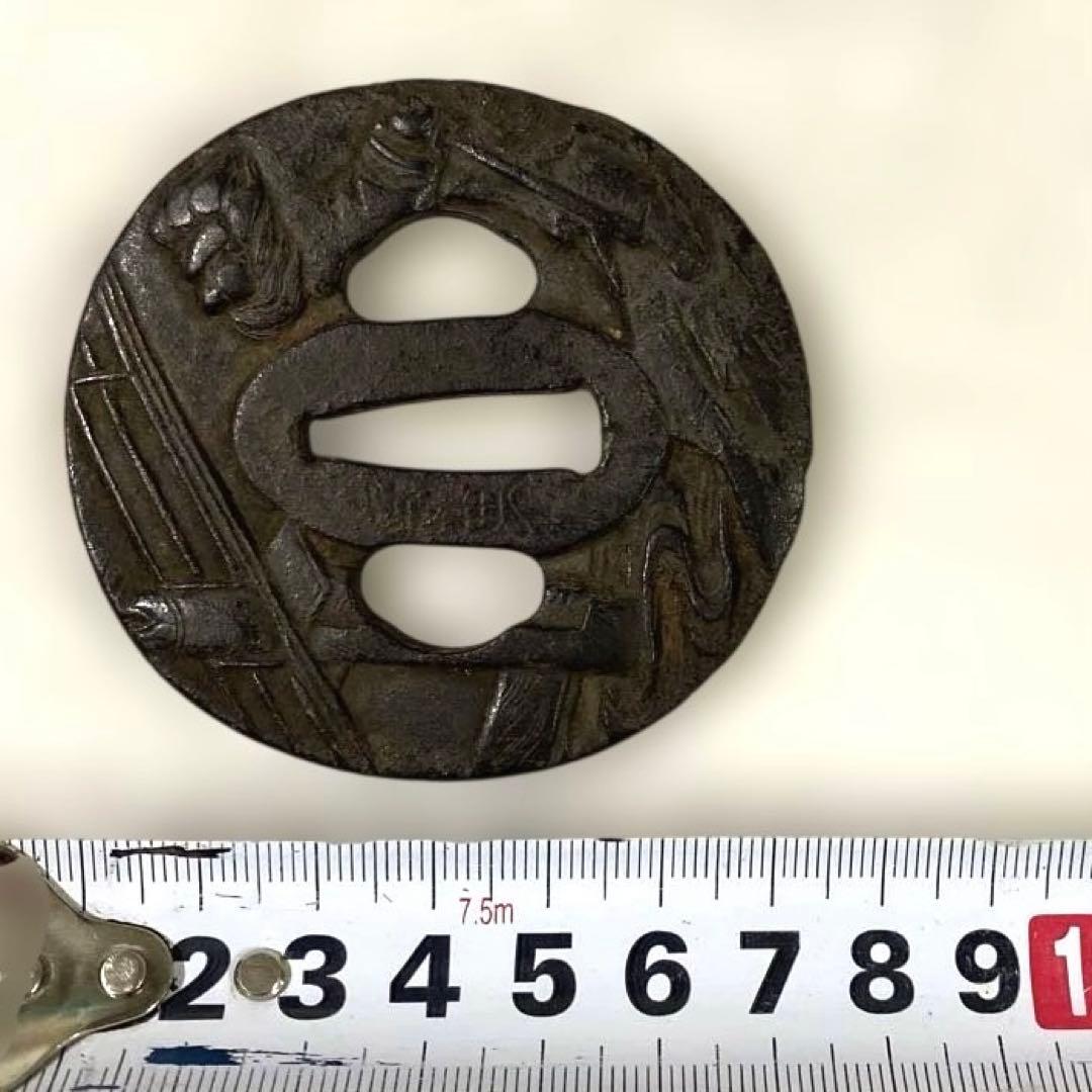 B-78 鍔　在銘　武具　刀装具　日本　骨董品　時代物　美術品　工芸品