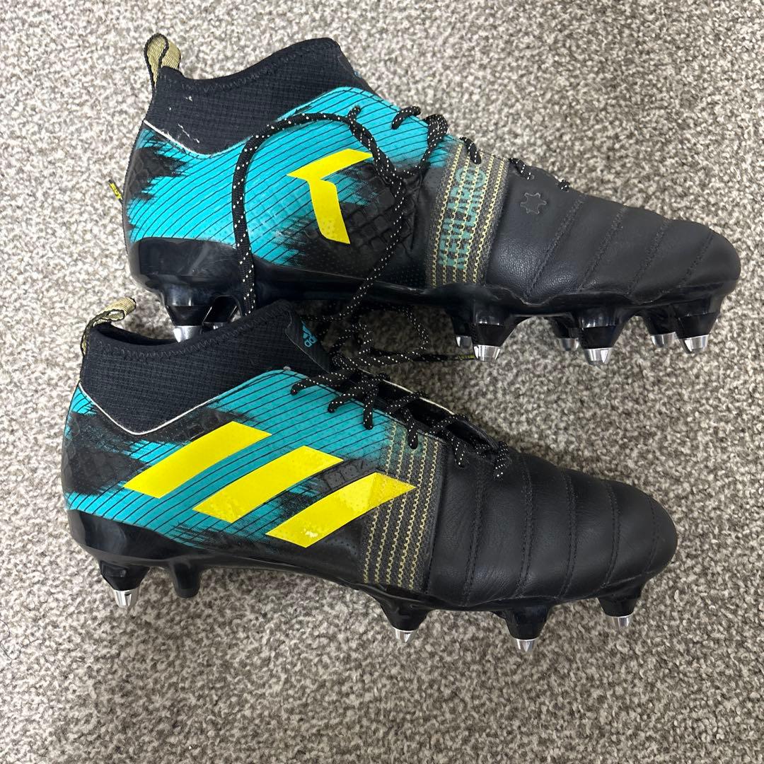 adidas サッカーシューズ スパイク 黒/青/黄