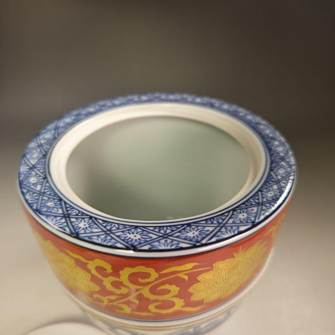 イ863 水指『平安　京峰造』『染付金襴手　水指　共箱』茶道具