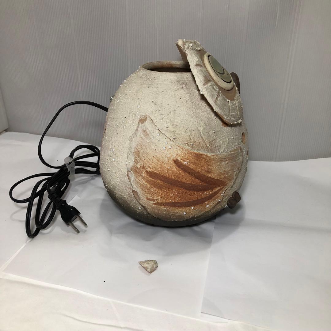 ふくろう 照明 信楽焼 明山窯 灯り