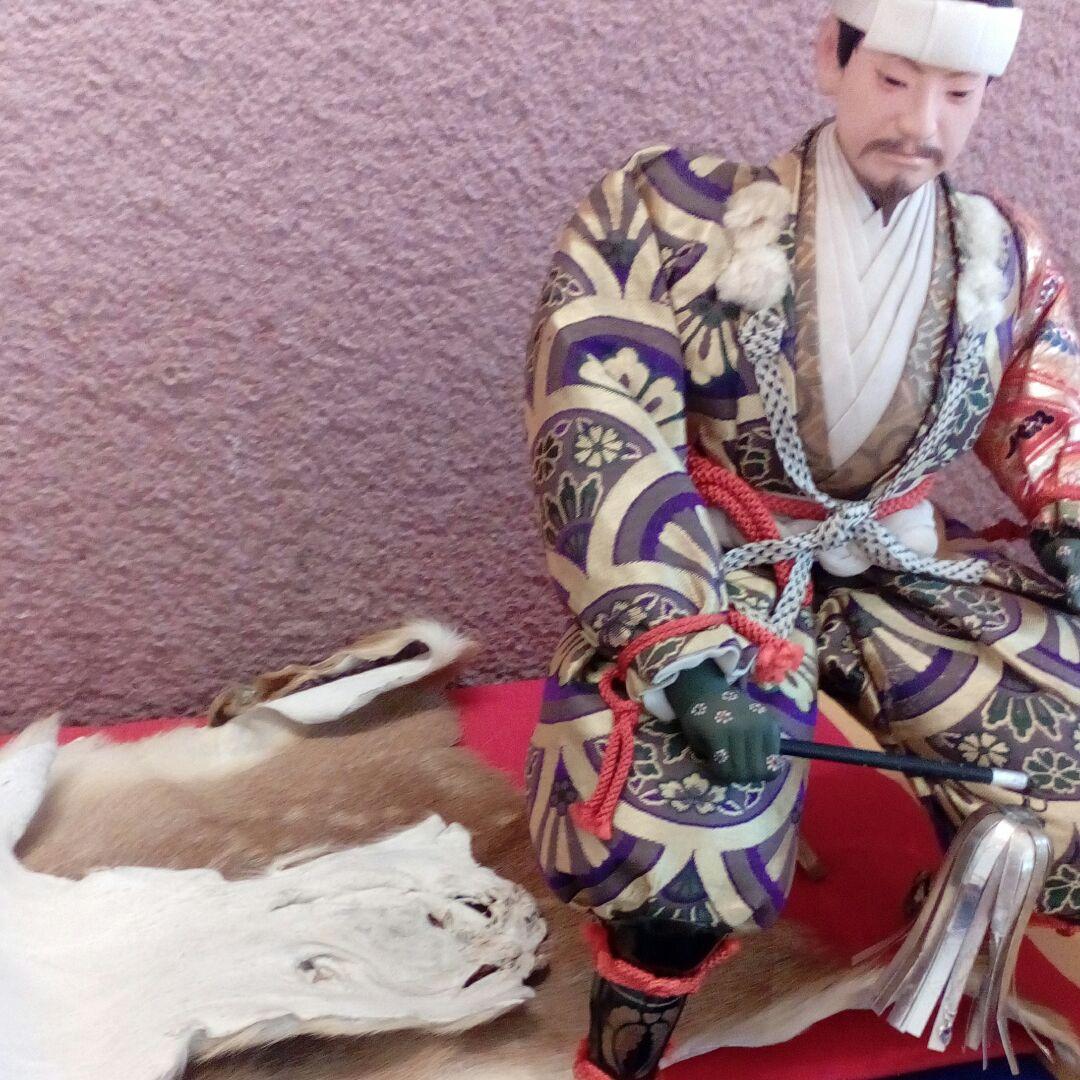 海外コレクター向名工人形師時代超絶技巧清村金豊初代作威風堂々　武将飾り当時置物品