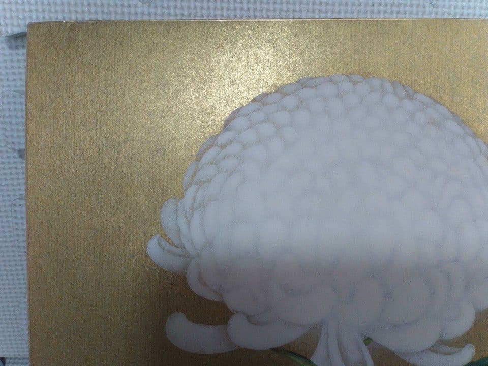 丹羽長春　絵画のみ　菊の花 日本画 約31.6 ×40.8cm　　美術品