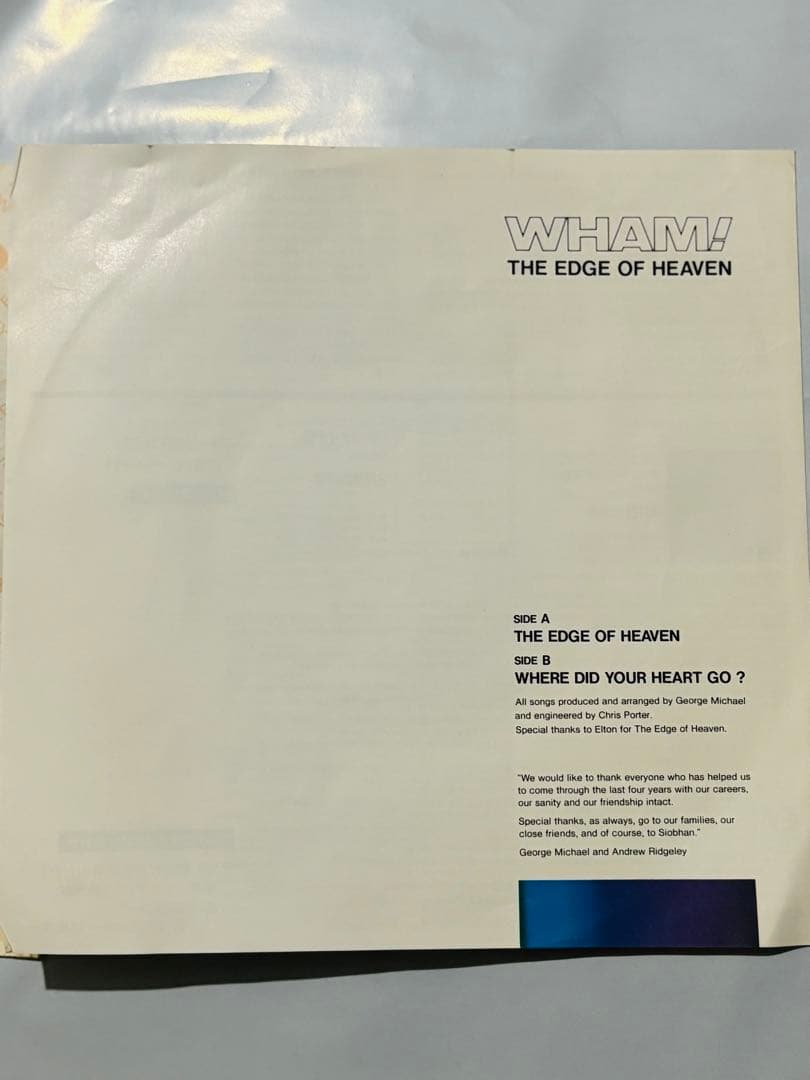 洋楽 WHAM! THE EDGE OF HEAVEN