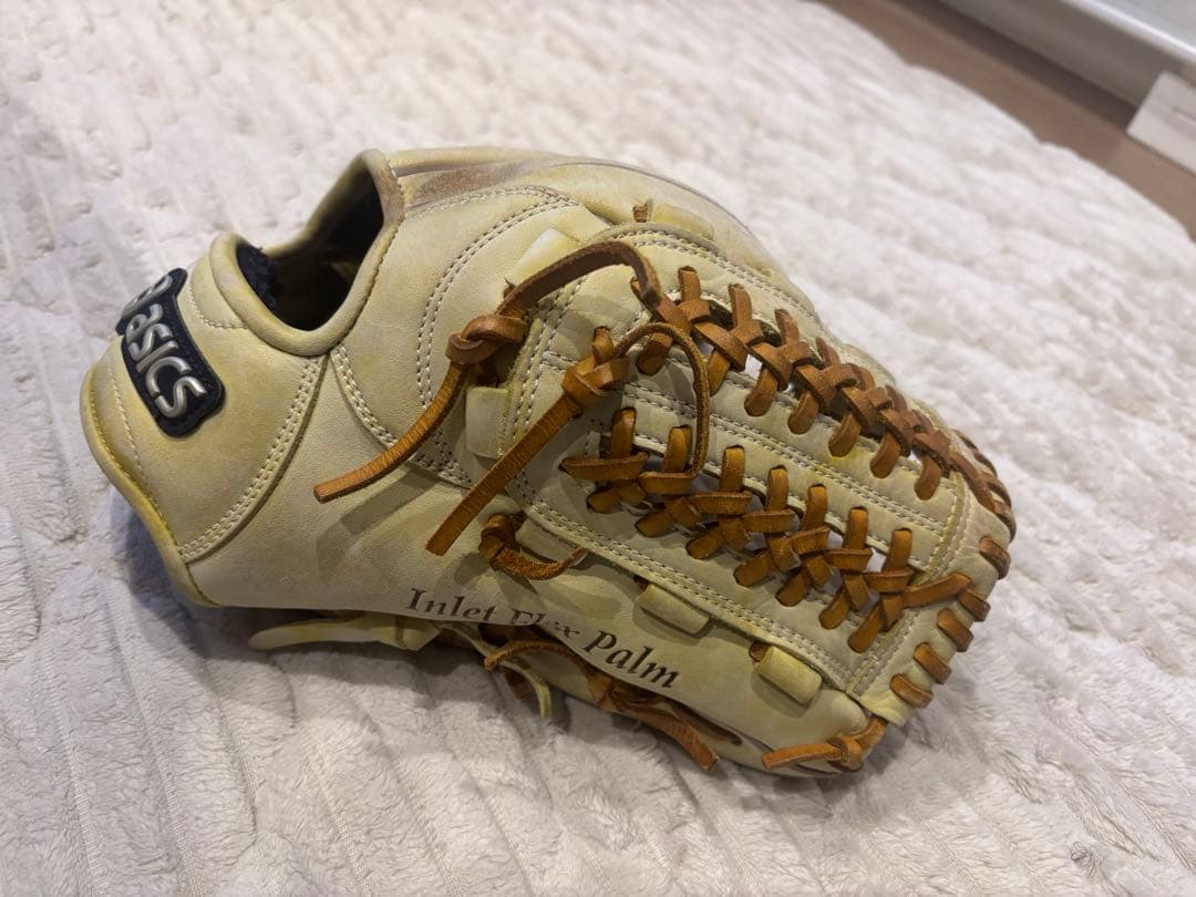 asics 軟式野球グローブ クリーム色