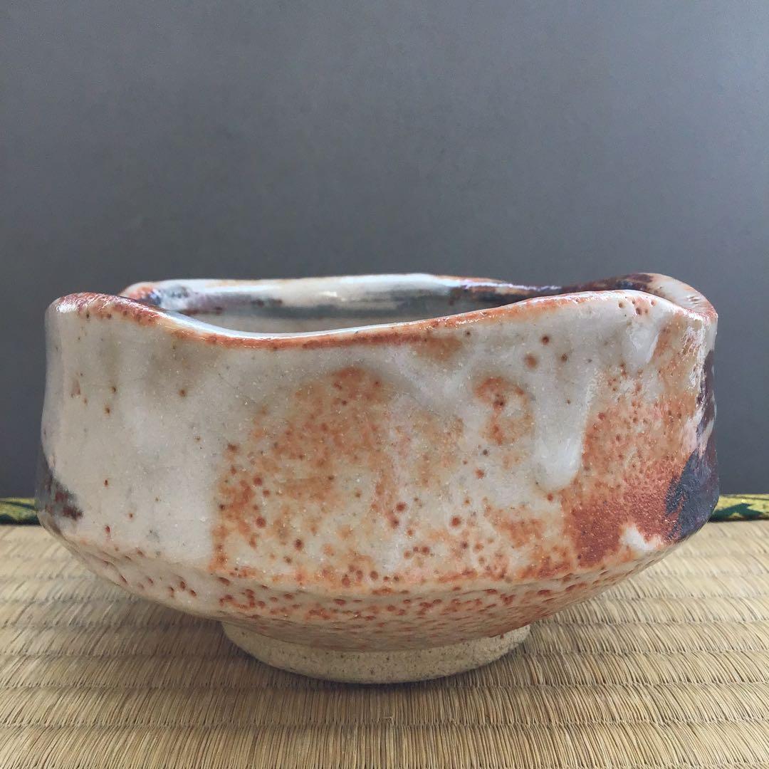 茶道具 茶碗 志野茶碗   拝土窯  伝 水野古麦 造　共箱 N20C