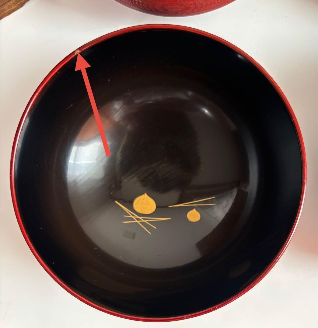 時代漆器　京都　蒔絵師　長野横笛　吸物椀　絵替　9客　共箱