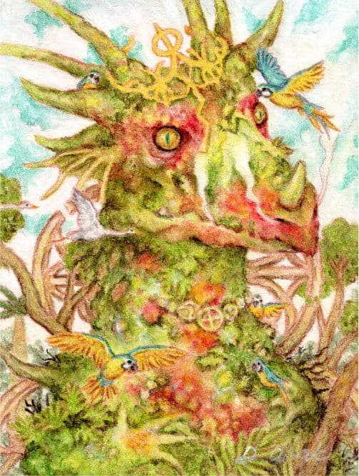 【原画】『古の竜王』（ドラゴン　竜　龍　辰　パステル画）