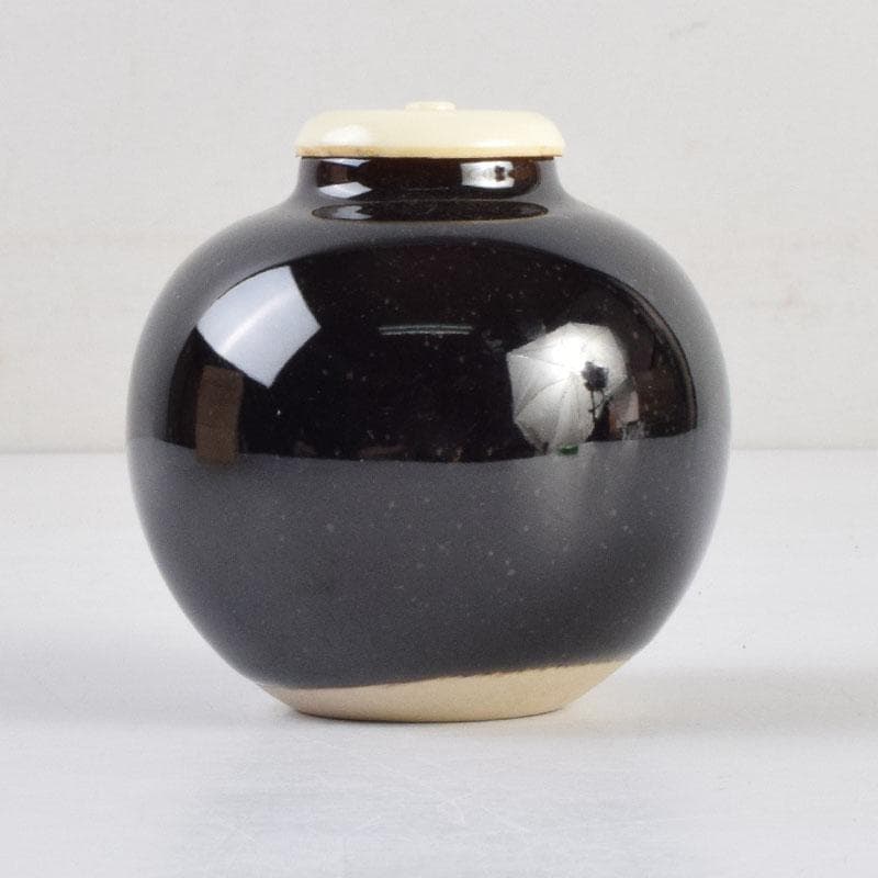 茶道具　古瀬戸　加藤藤山作　文琳茶入　仕覆付　共箱　V　8857