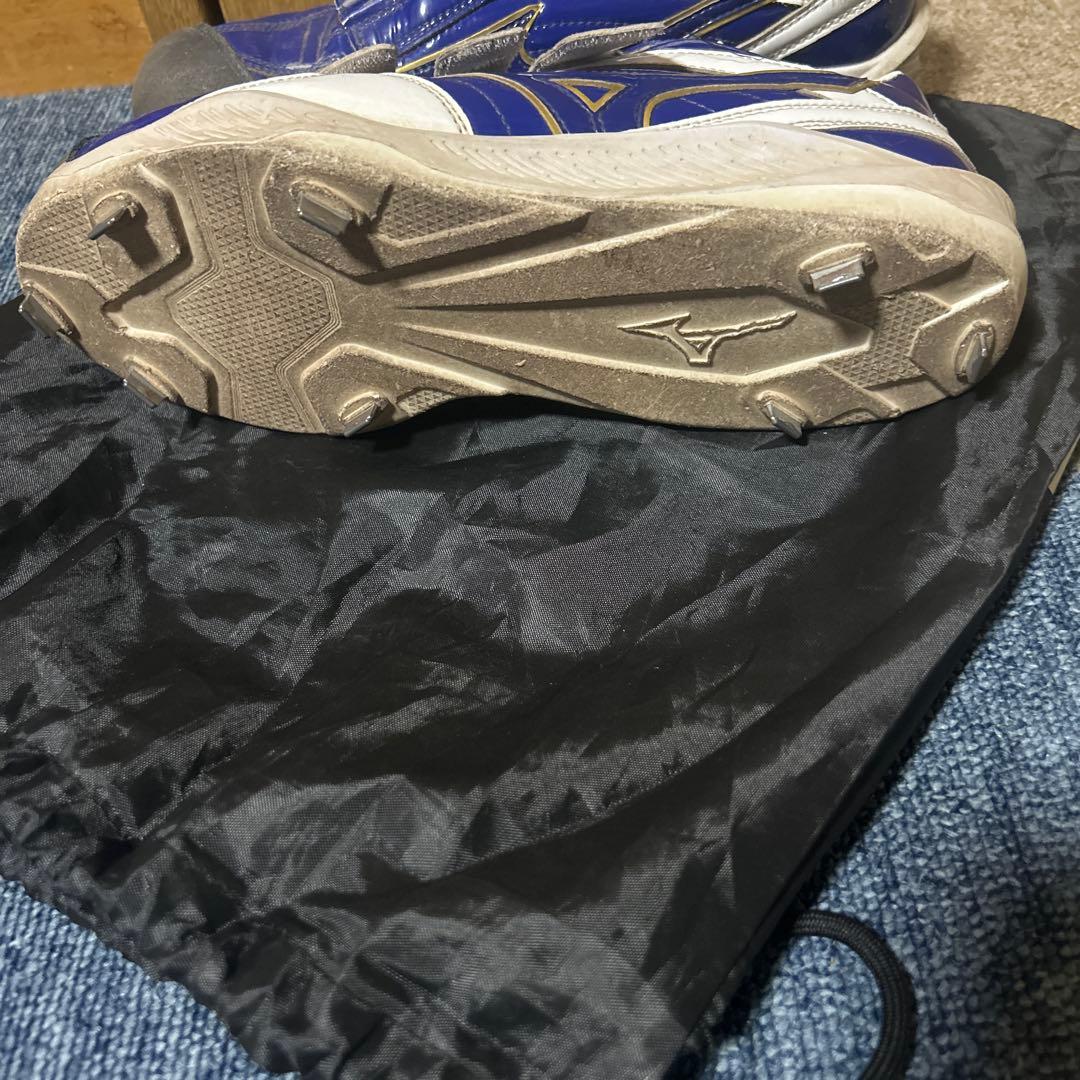 Mizuno グローバルエリートスパイクシューズ 青 ベルクロ 収納袋付き