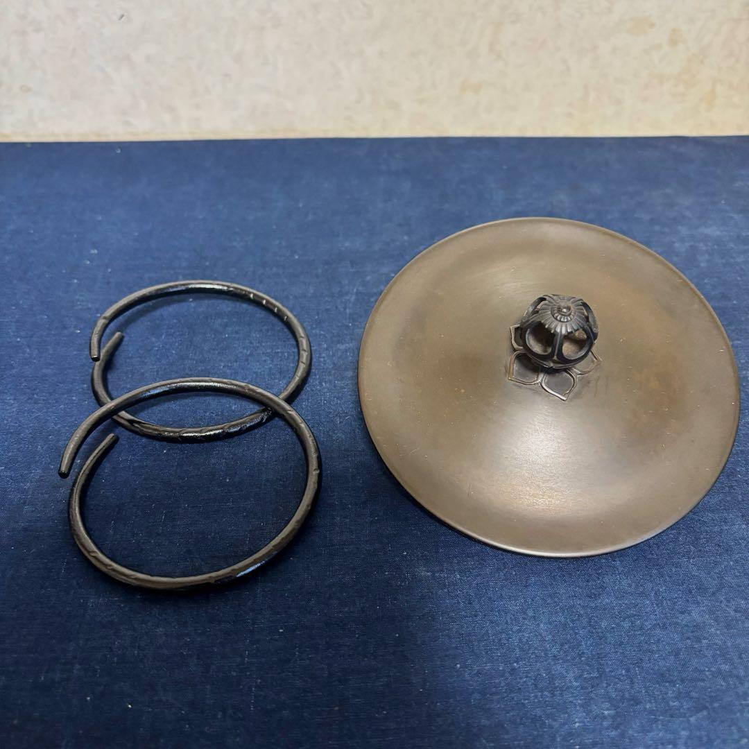 風炉 茶釜 電熱器 唐銅鬼面風炉釜 野々田製電熱器 敷板 茶道具 お点前道具
