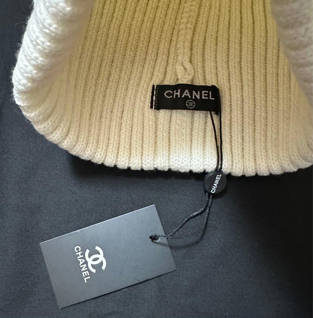 CHANEL ホワイト ニット帽新品