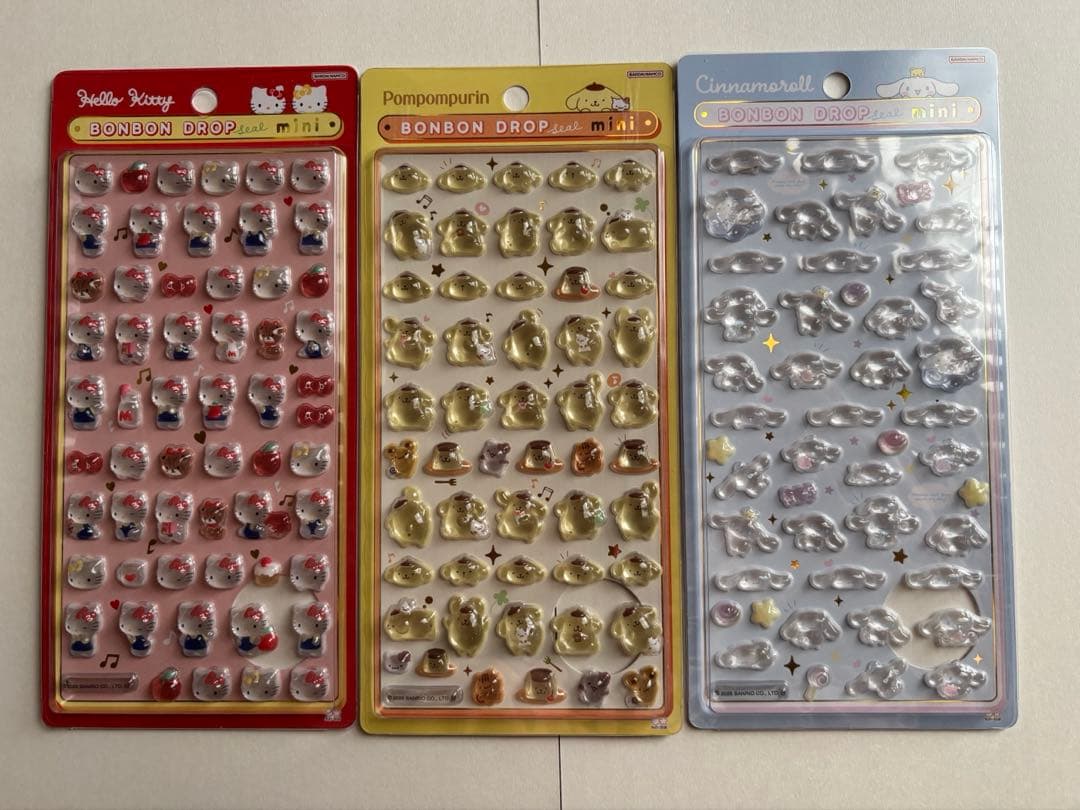未開封】7枚 サンリオ　ボンボンドロップシール　ミニ　正規品　キティ　マイメロ