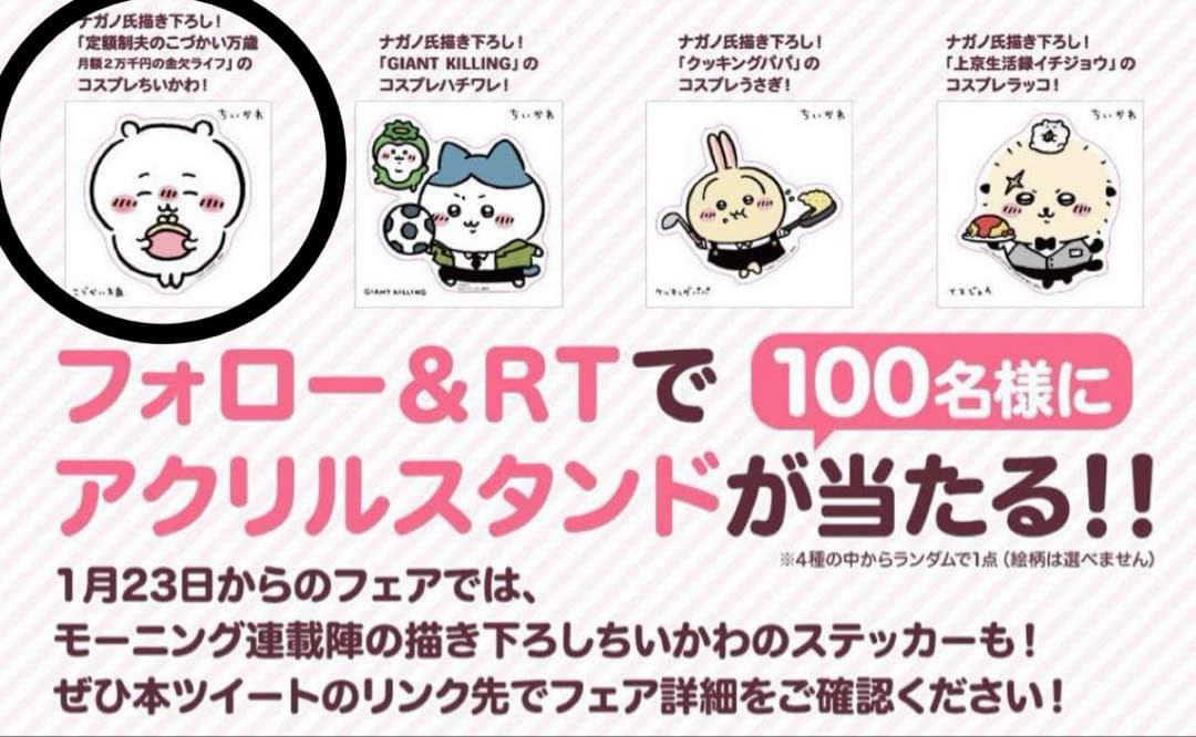 ちいかわ　モーニング　アクリルスタンド　当選品