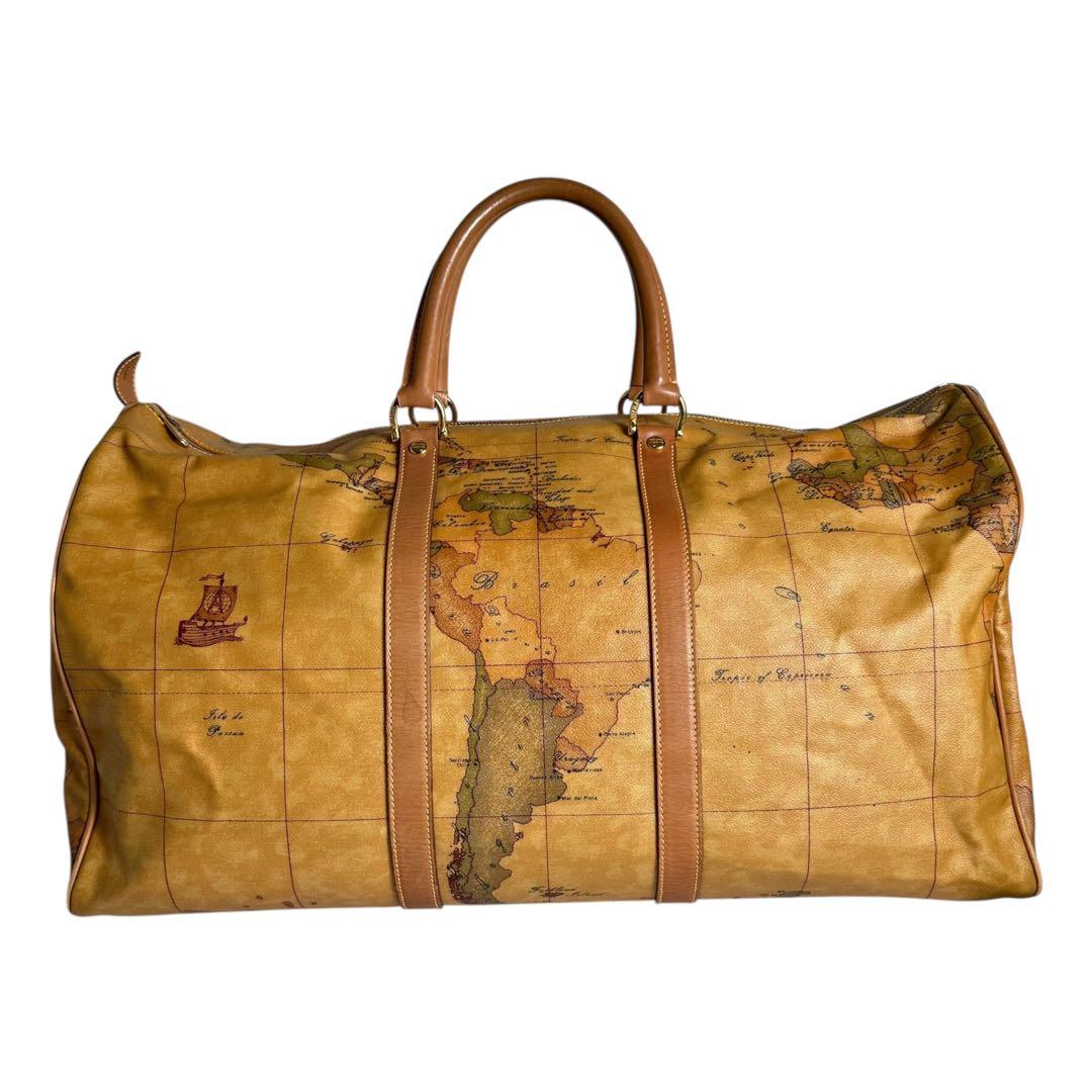 大容量　プリマクラッセ　2way ボストンバッグ　PVC 地図柄