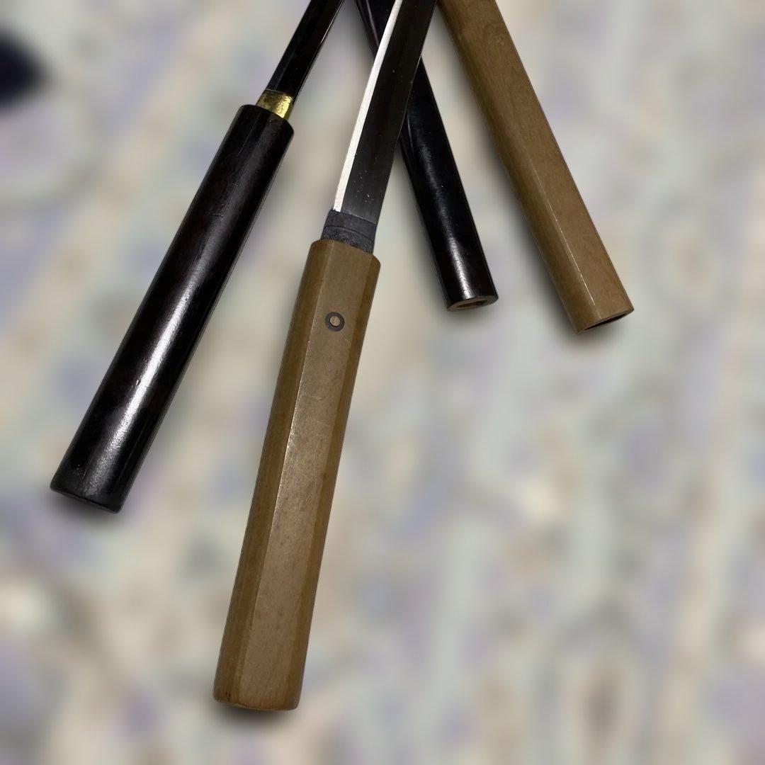 模造刀２本 仕込み杖(刀袋付)と白木鞘大刀