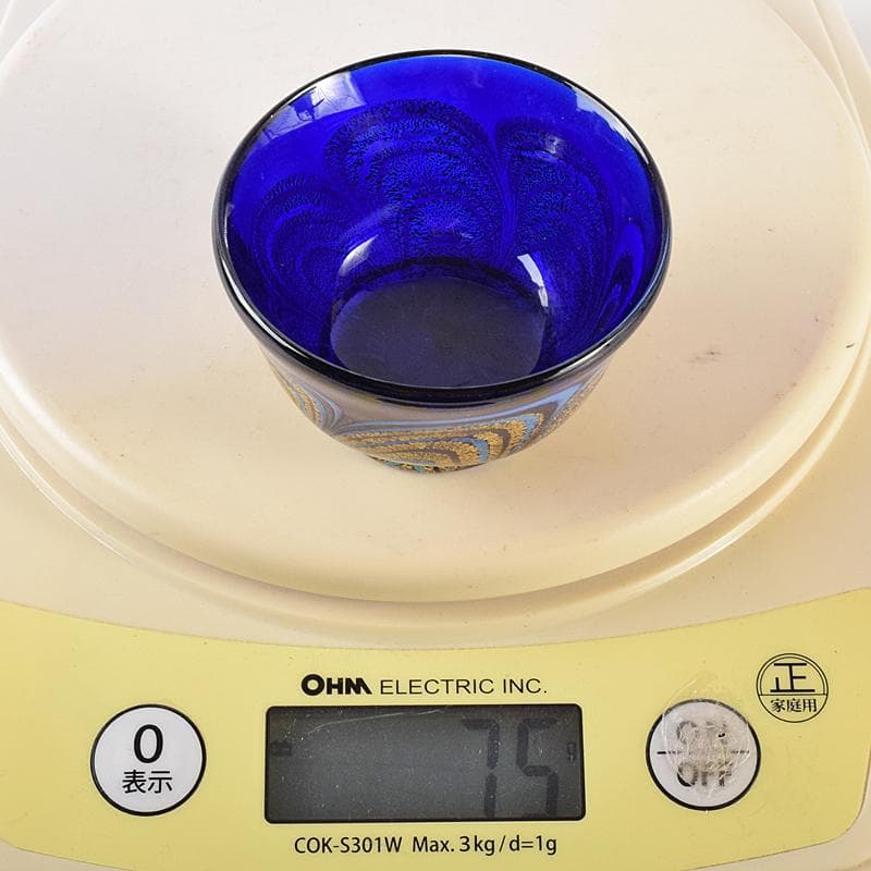 ガラス工芸　岩田久利作　盃　共箱　V　R8672