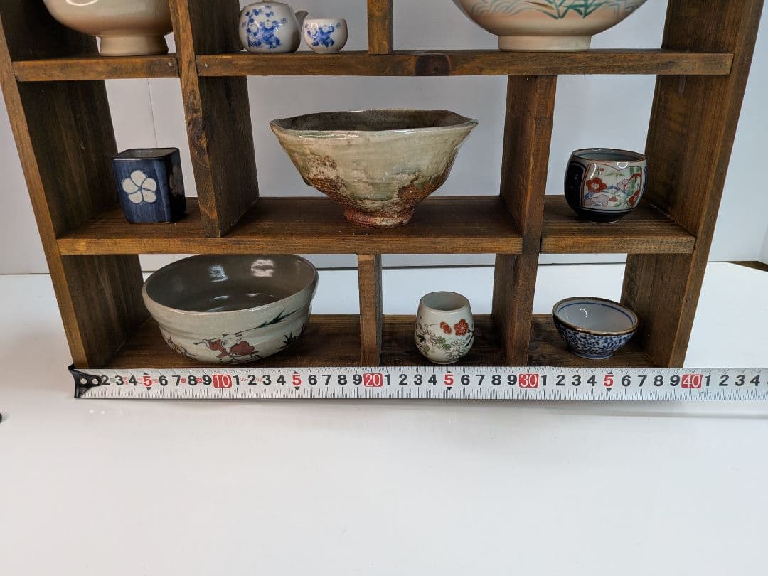 【 茶道具 】 抹茶茶碗／お猪口／急須／小鉢／木製ディスプレイ棚／オブジェ