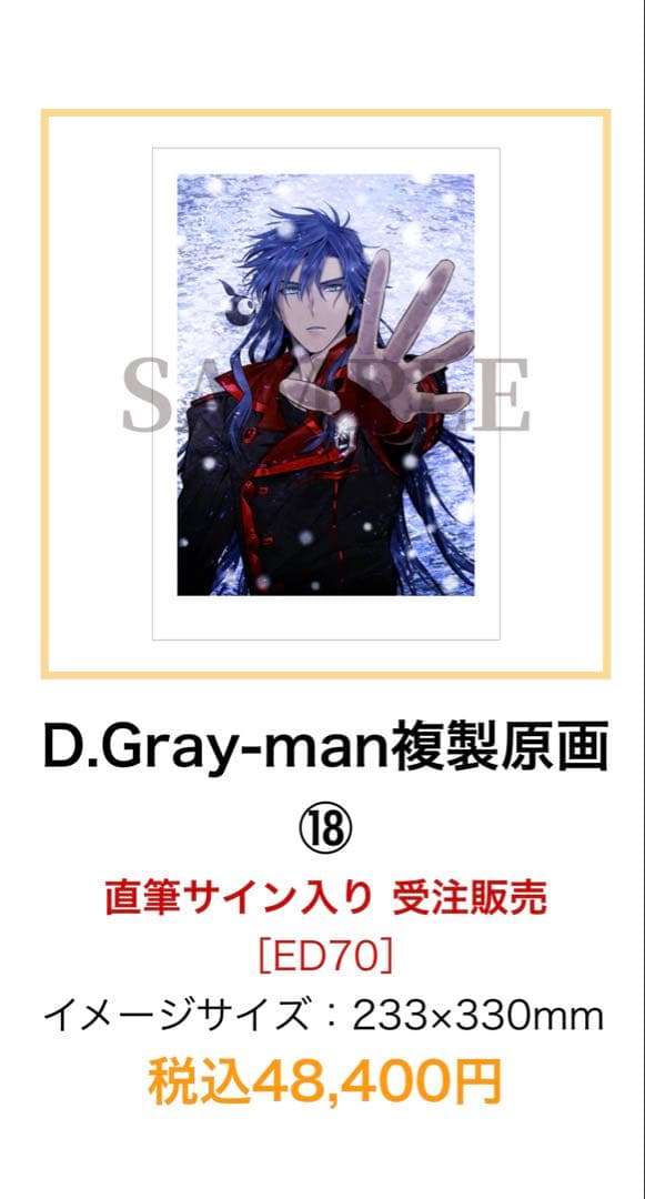 D.Gray-man原画展　複製原画　18 神田ユウ