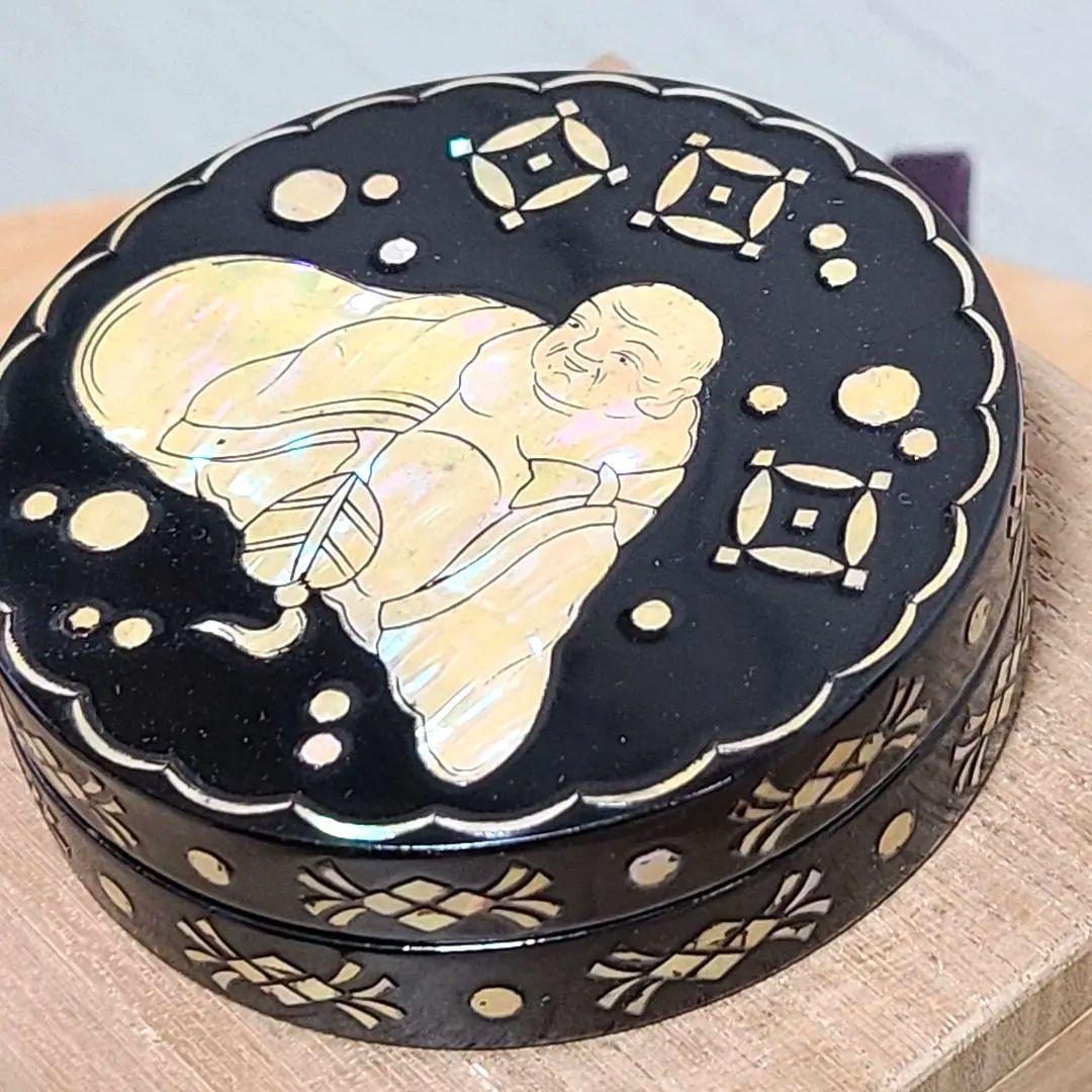司光作　 布袋蒔絵香合 　茶道具