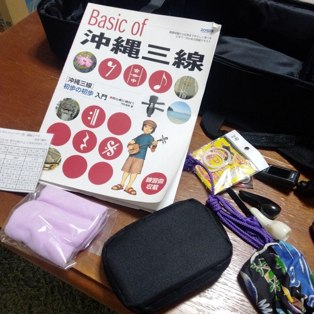 超美品　三線　人工蛇革　付属品多数 ケース付き
