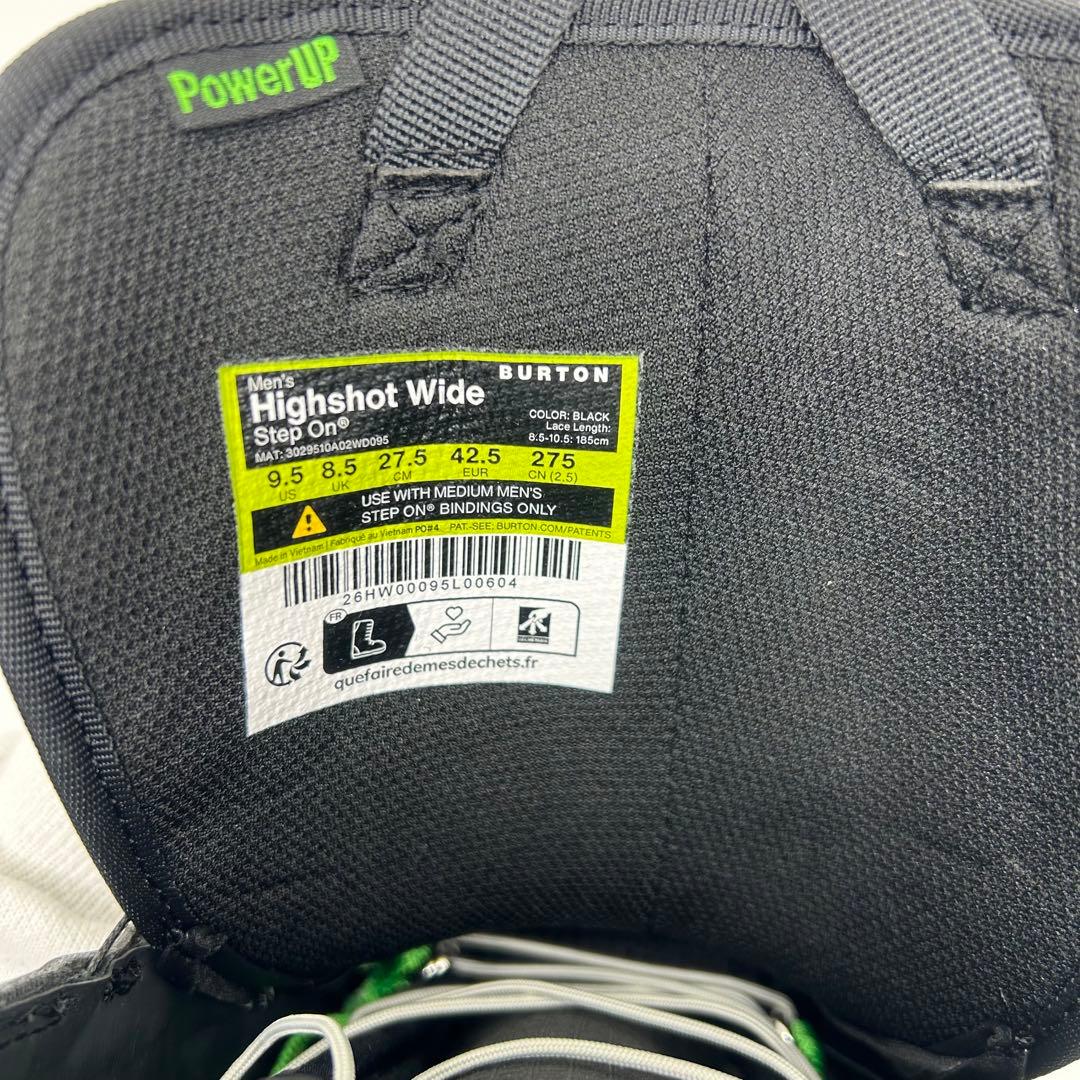 【新品】BURTON STEP ON HIGHSHOT WIDE 27.5cm