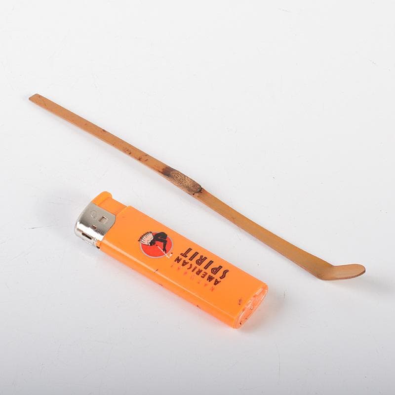 茶道具　宗春作　茶杓　銘「寿」　紫野　山口萬拙書付　共筒共箱　C　R6485