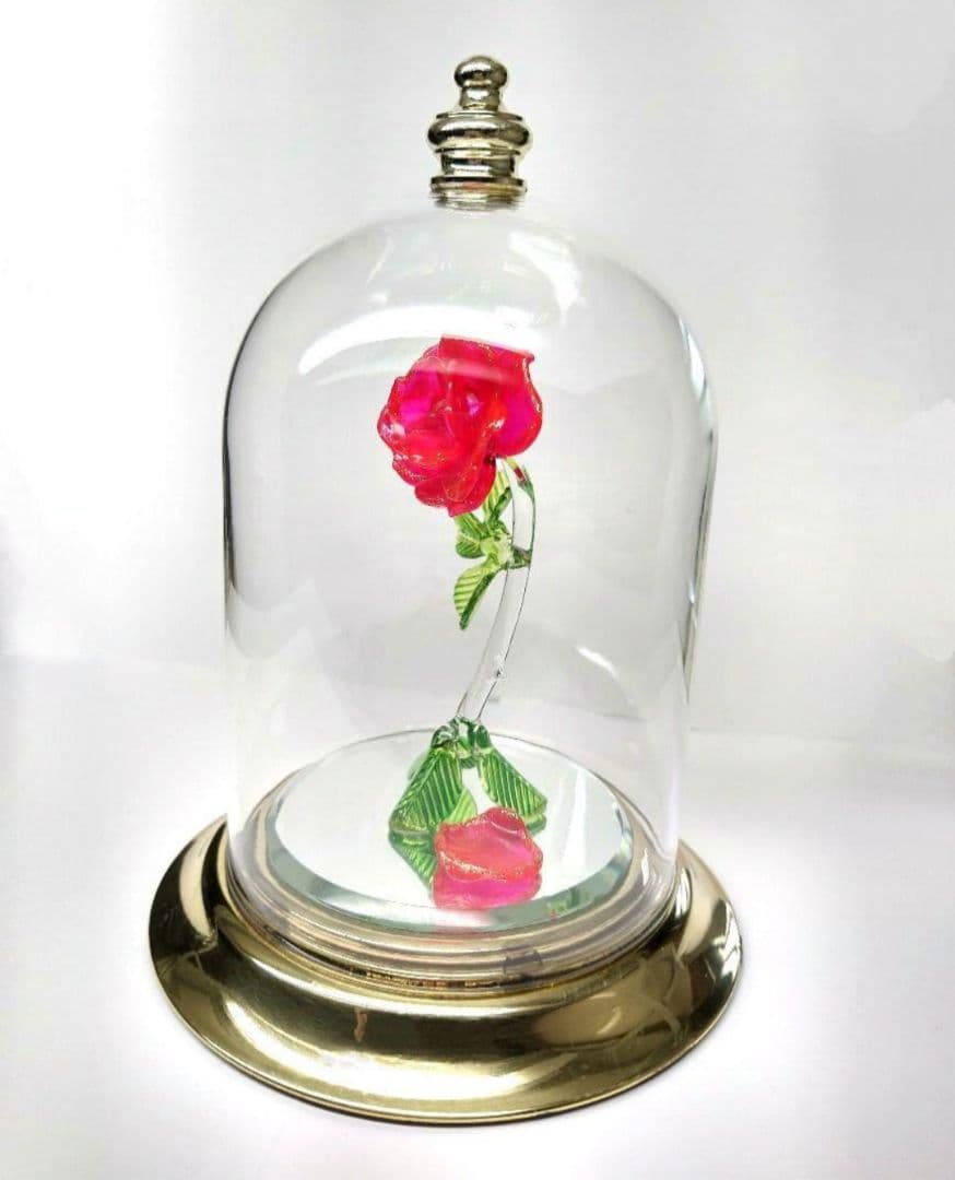 【新品・未使用】魔法の薔薇　ガラスドーム　美女と野獣　ディズニーワールド　送料込
