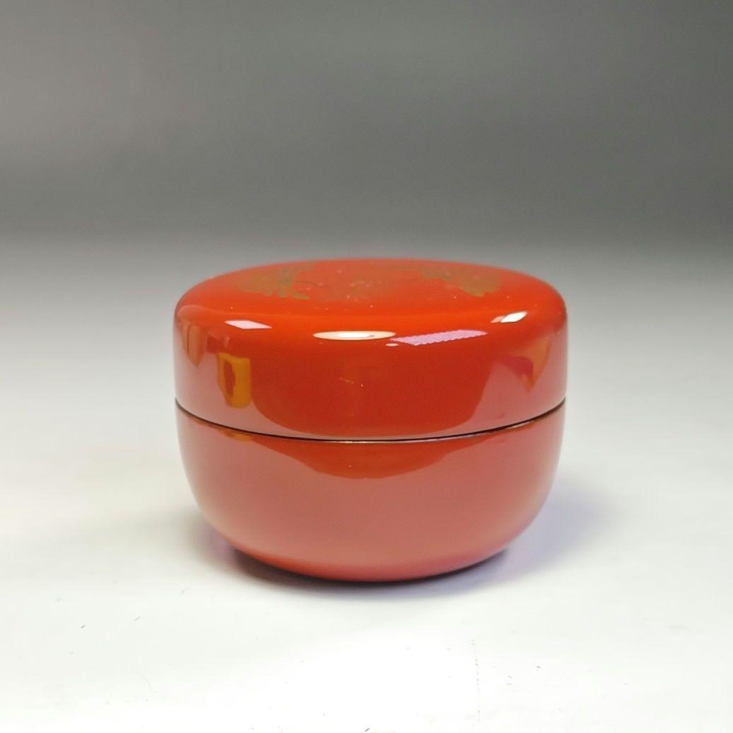イ780 棗『峯清作』『松喰鶴蒔絵　平棗　共箱』茶入　茶器　茶道具