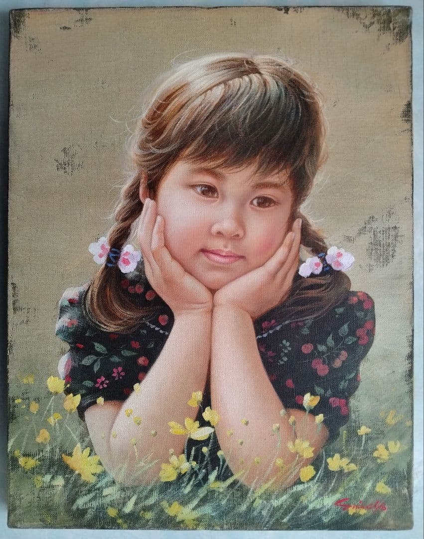 藤岡心象氏の油彩画「若草」F６号