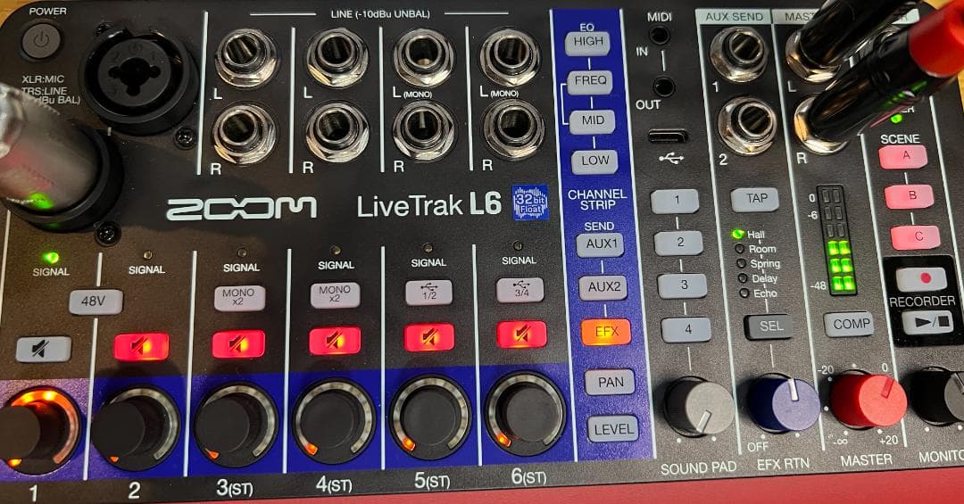 ZOOM ズーム L-6 デジタルミキサー USBオーディオインターフェイス