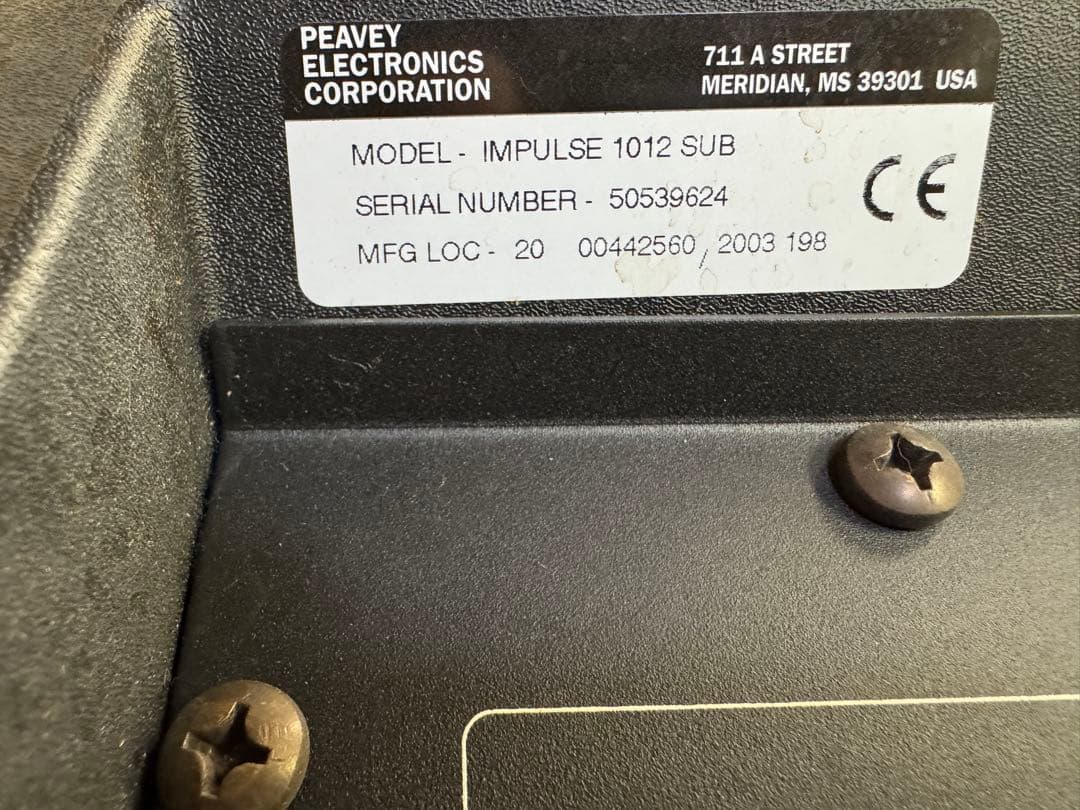 PEAVEY ピーヴィー IMPULSE 1012 SUB スピーカー