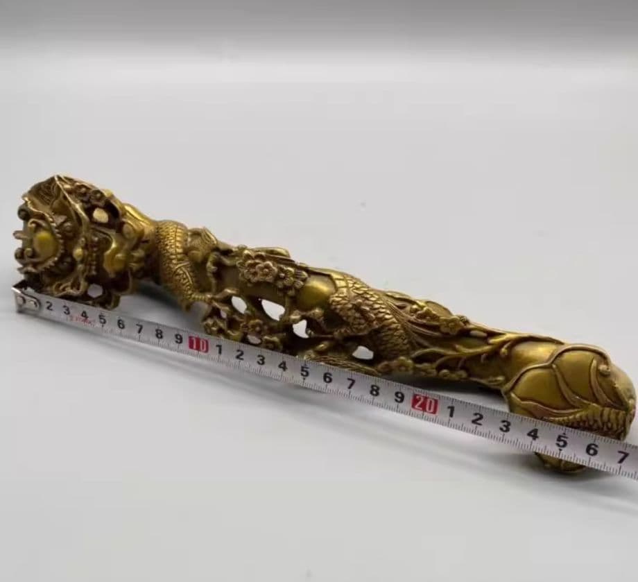 銅 細工 龍如意 リビング 玄関 書架 装飾品 工芸品 置物