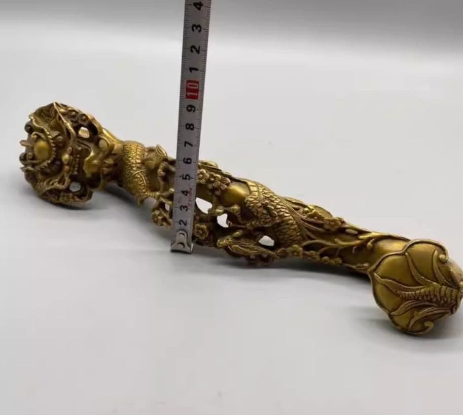 銅 細工 龍如意 リビング 玄関 書架 装飾品 工芸品 置物