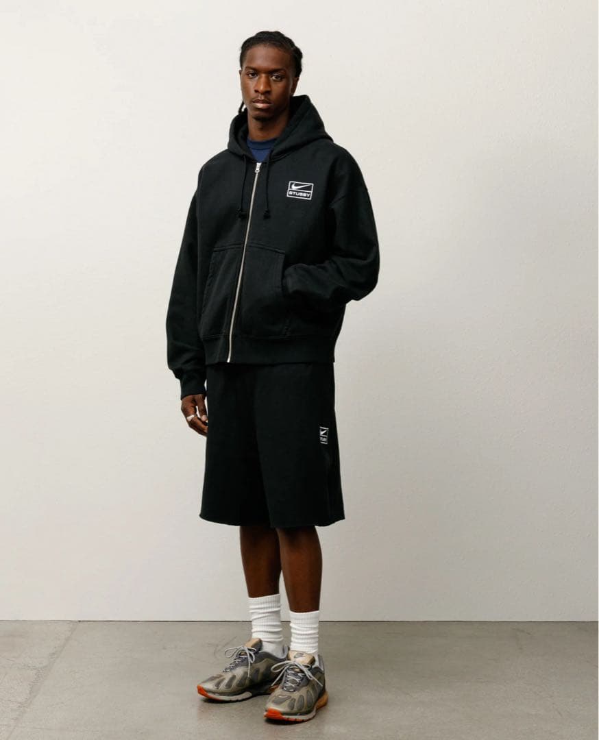 ウェア Stussy x Nike Fleece Zip Hoodie Black