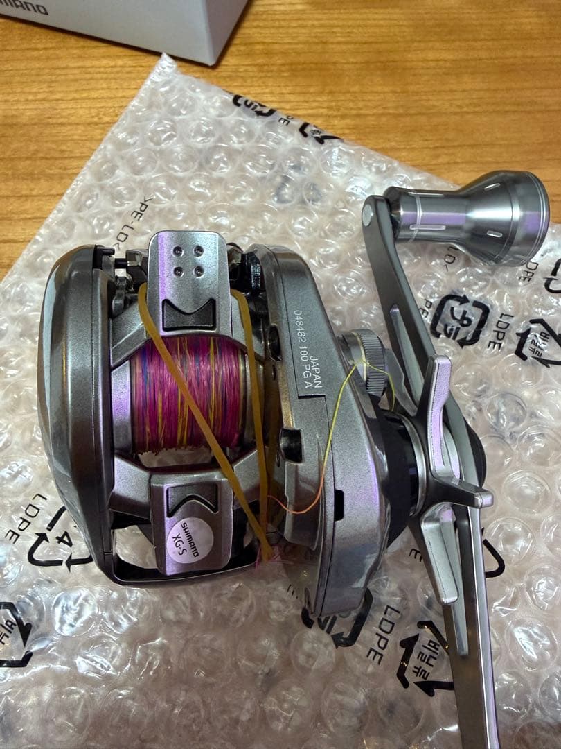 シマノ　25 スティーレ　100PG 夢屋ダブルハンドル60mm 装着