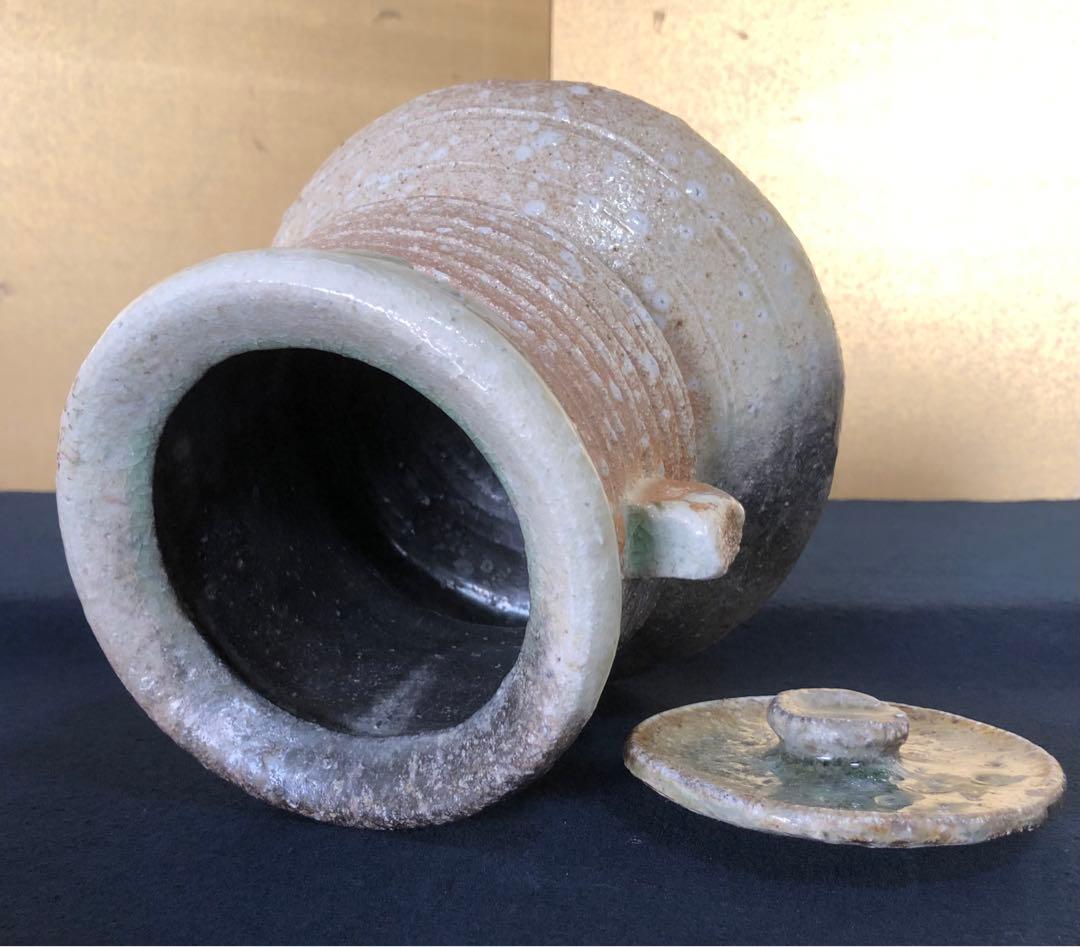 《R》伊賀焼 耳付水指 西山窯 三代坂本俊人 陶歴 共布 共箱 260209け1