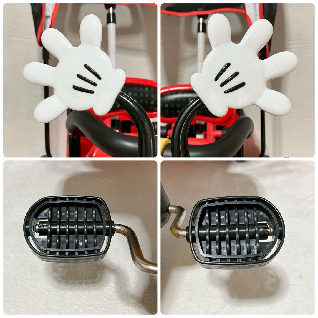 IDES ミッキー 三輪車 カーゴサンシェード 押し棒付き ガード付き ミラー