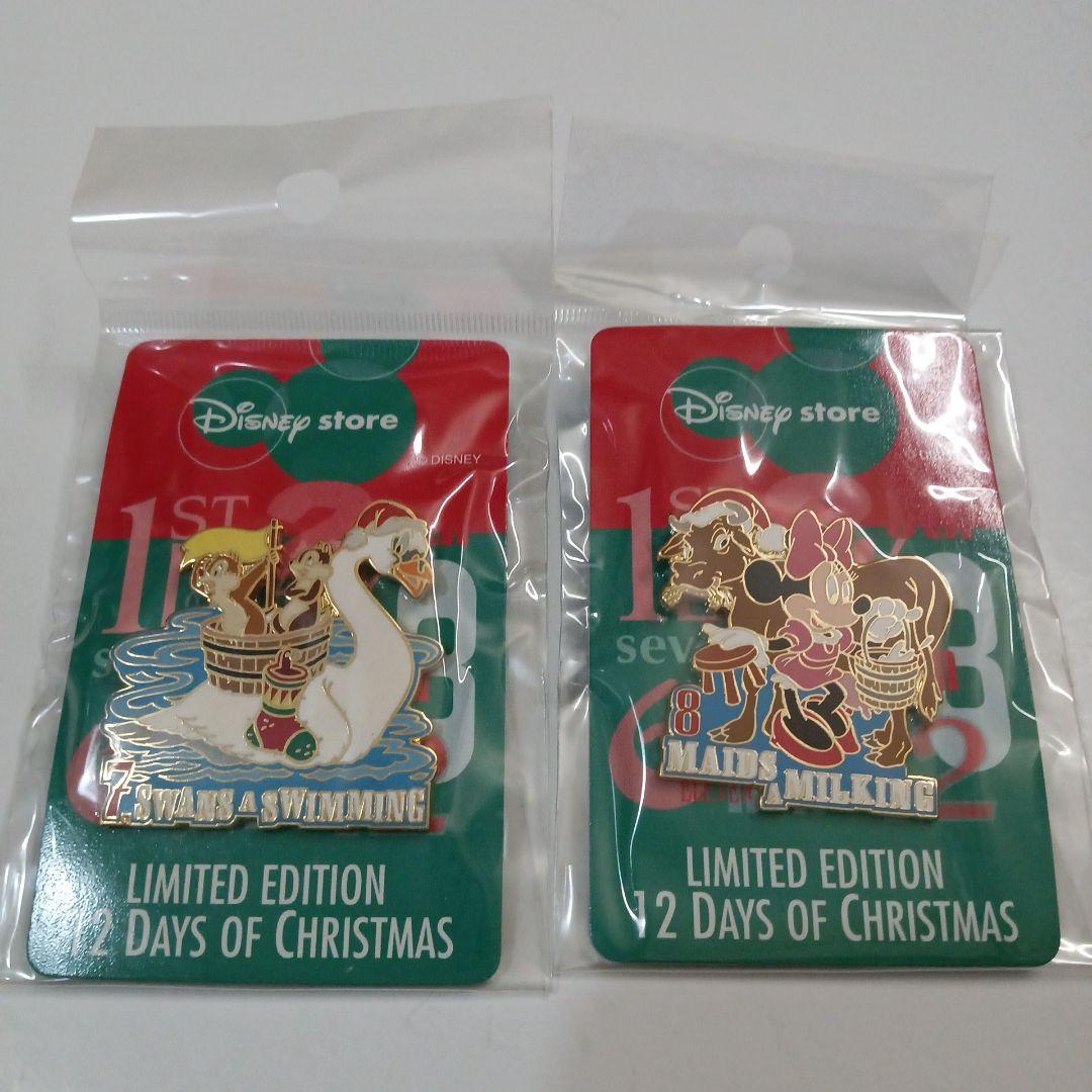 ディズニーストア　クリスマス　12日間　ミッキー　チップ　デール　他　ピンバッジ